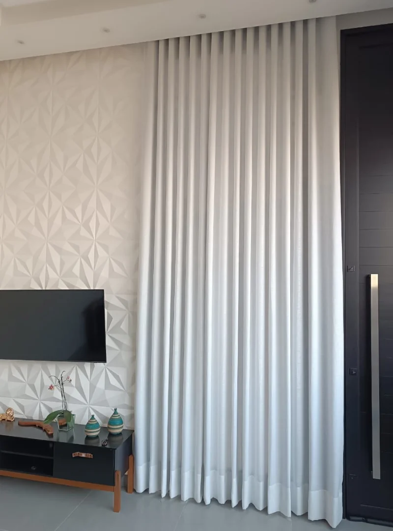 Cortina Wave sob medida instalada em sala em Itatiba SP